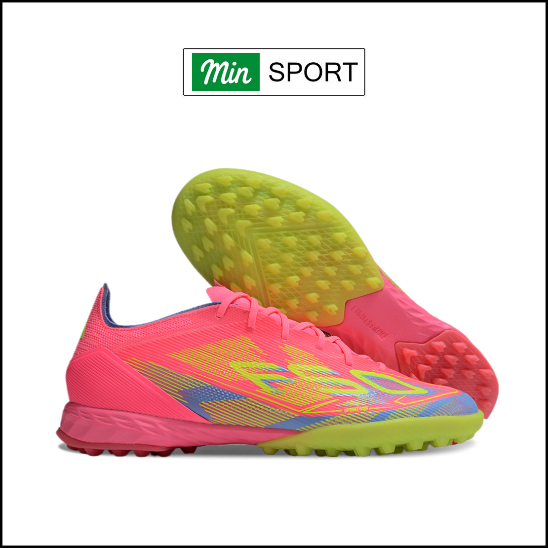 Giày Bóng Đá Adidas F50 PRO Hồng Chuối Lưỡi Gà Liền TF