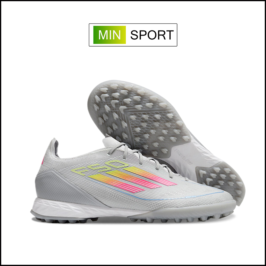 Giày Bóng Đá Adidas F50 Elite Xám Vạch Hồng HQ TF