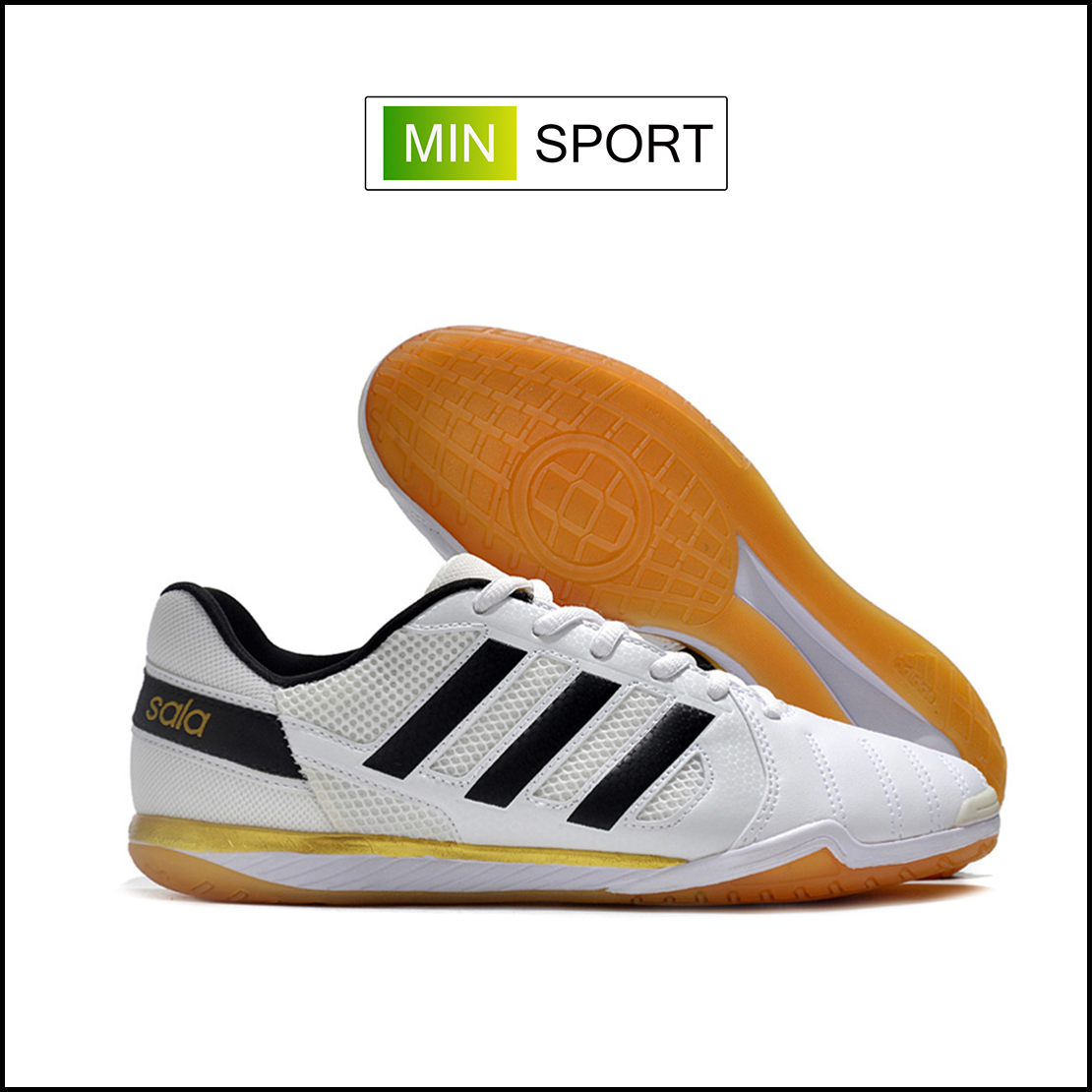 Giày Bóng Đá Adidas Top Sala Trắng Vạch Đen IC