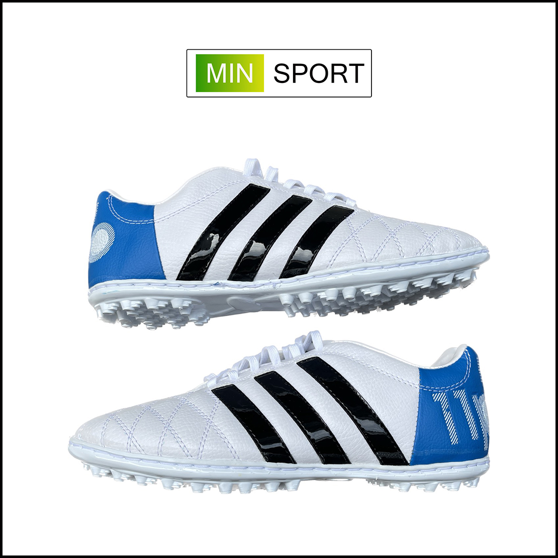 Giày Bóng Đá 11 pro Toni Trắng Gót Xanh Biển TF