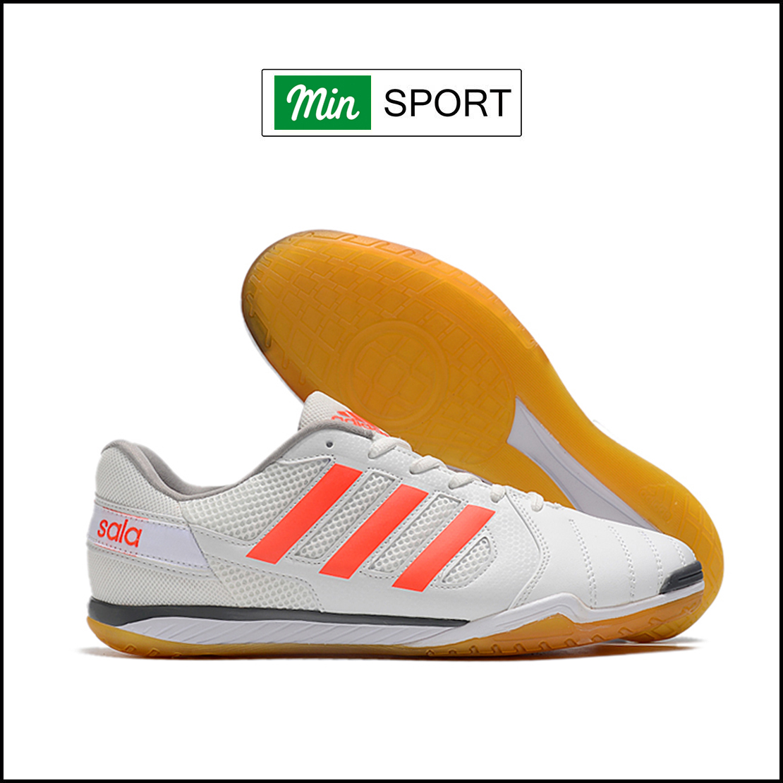 Giày Bóng Đá Adidas Top Sala Trắng Vạch Đỏ IC