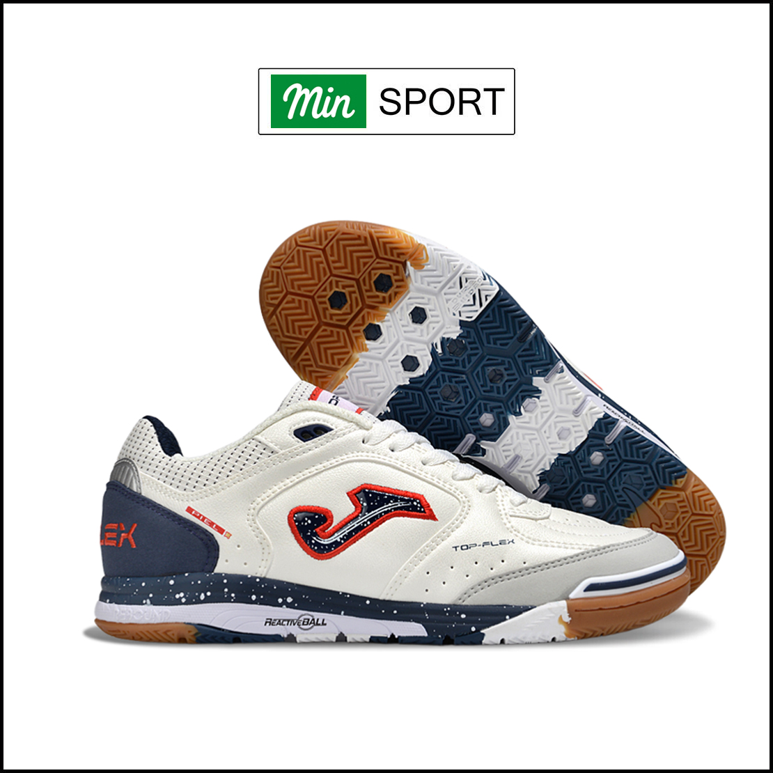 Giày Bóng Đá Joma Futsal Trắng Xanh Navy IC