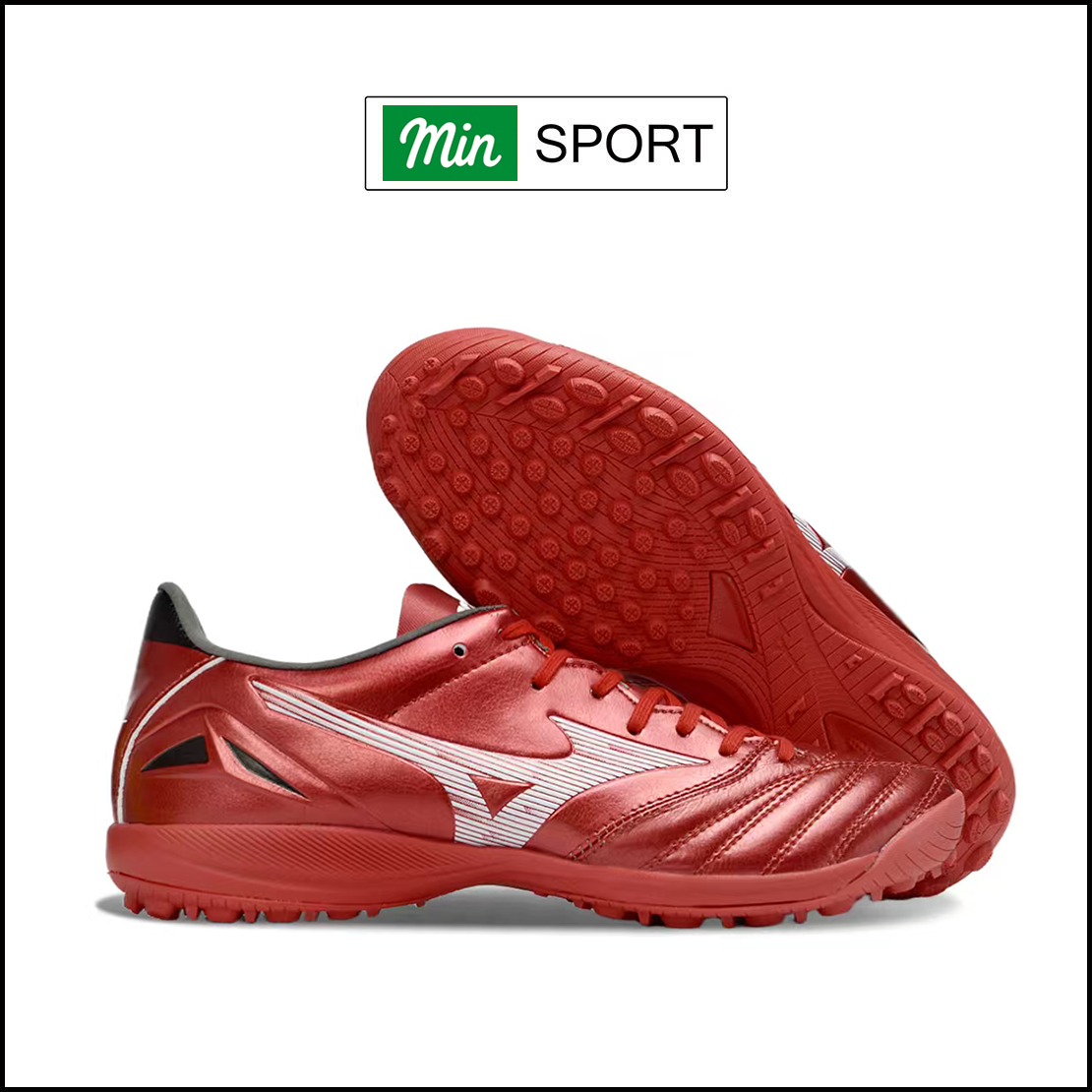 Giày Bóng Đá Mizuno Neo 4 Pro Đỏ Vạch Trắng Đế Đệm TF