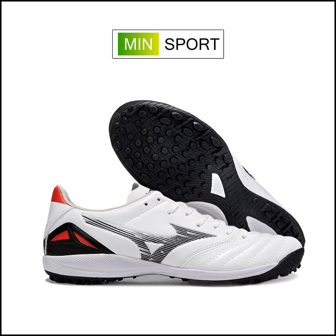 Giày Bóng Đá Mizuno Neo 4 Pro Đế Đệm Trắng Vạch Đen TF