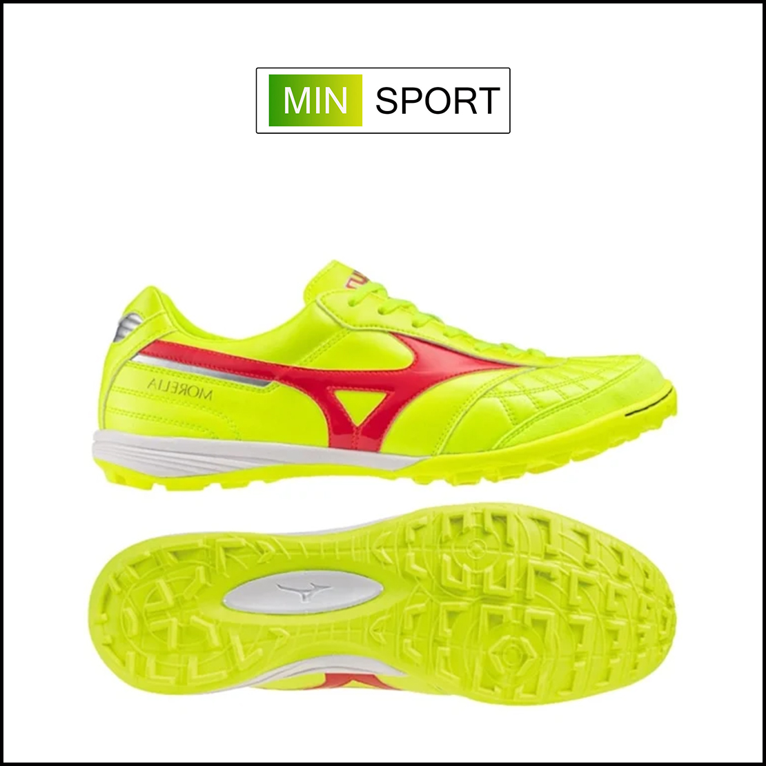 Giày Bóng Đá Mizuno Morelia Sala Japan Xanh Chuối Vạch Đỏ TF