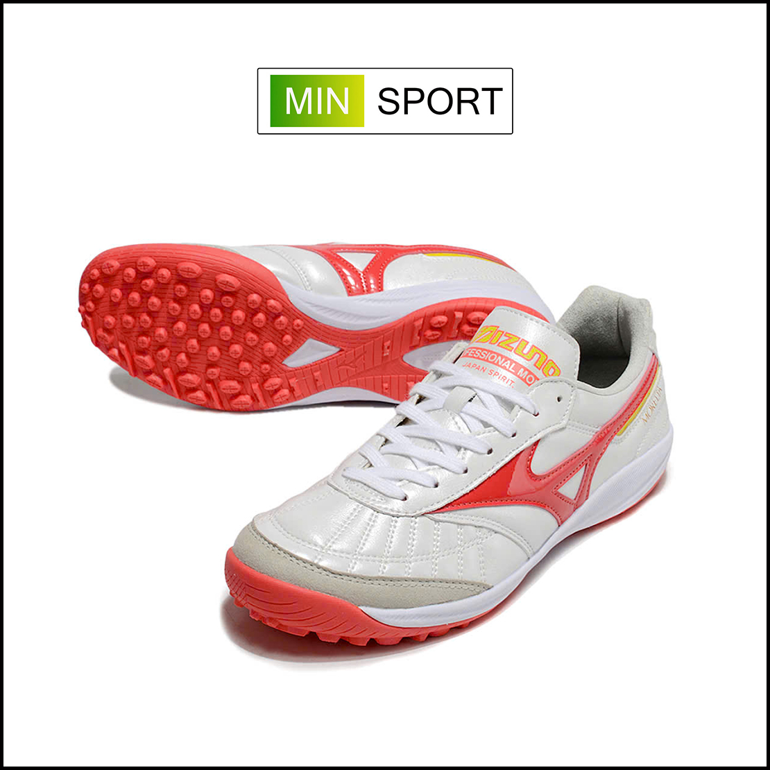 Giày Bóng Đá Mizuno Morelia M8 Trắng Vạch Đỏ Đế Đệm TF