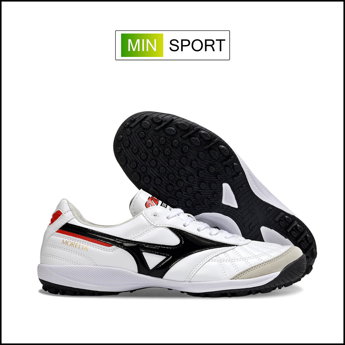 Giày Bóng Đá Mizuno Morelia M8 Trắng Vạch Đen Đế Đệm TF