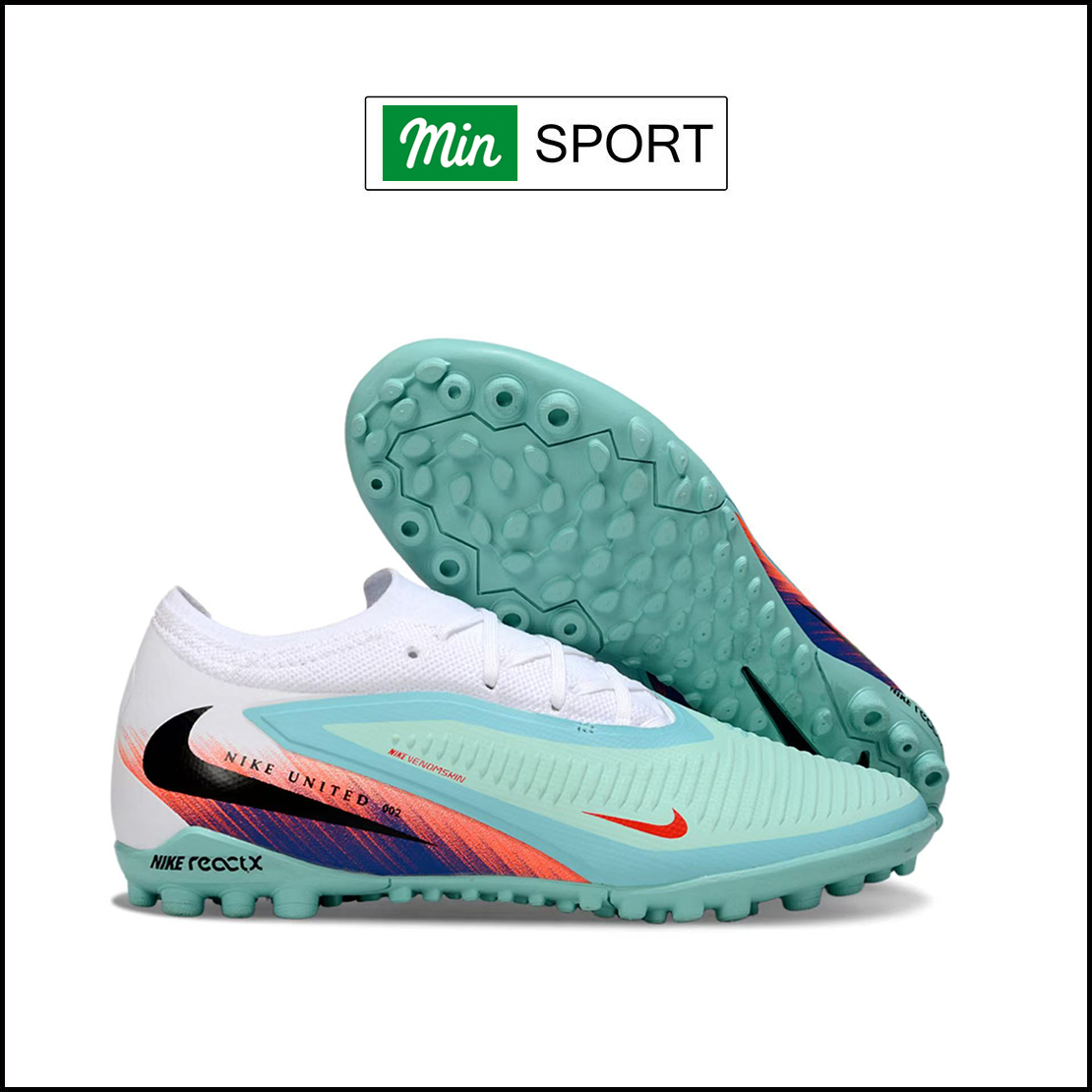 Giày Bóng Đá Trẻ Em Nike Phantom 6 Pro Xanh Ngọc Cổ Lửng TF