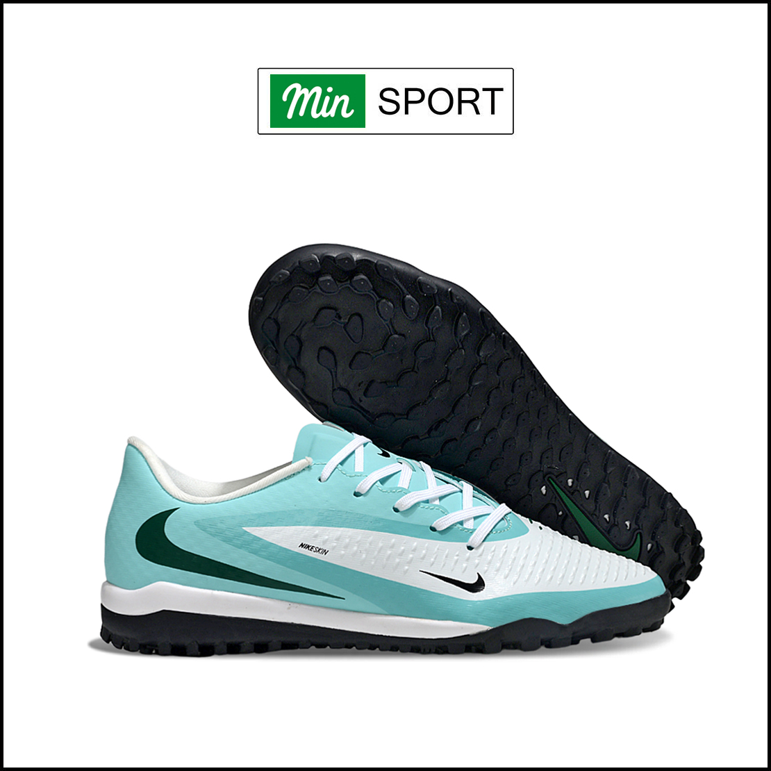 Giày Bóng Đá Nike Phantom 6 Academy Xanh Ngọc Trắng Đế Đệm HQ TF