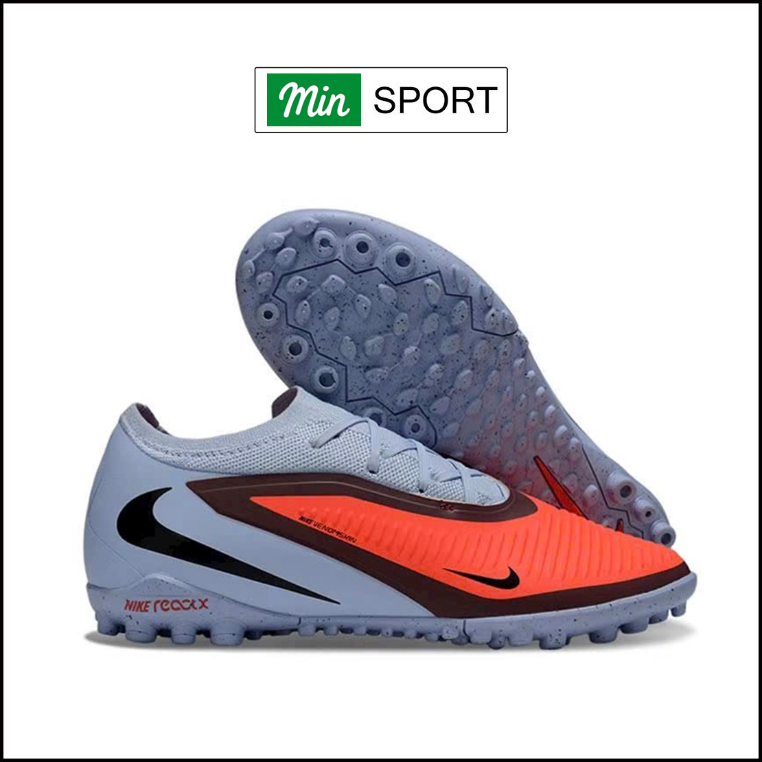 Giày Bóng Đá Trẻ Em Nike Phantom 6 Pro Đỏ Xám Cổ Lửng TF