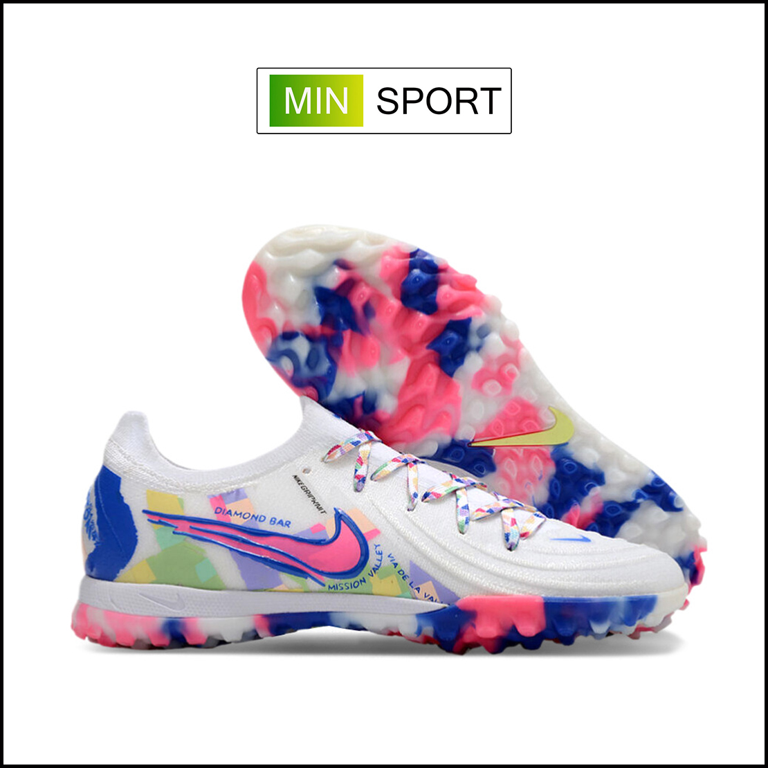 Giày Bóng Đá Trẻ Em Nike Phantom GX2 Elite Trắng Đế Cầu Vồng Cổ Lửng HQ TF