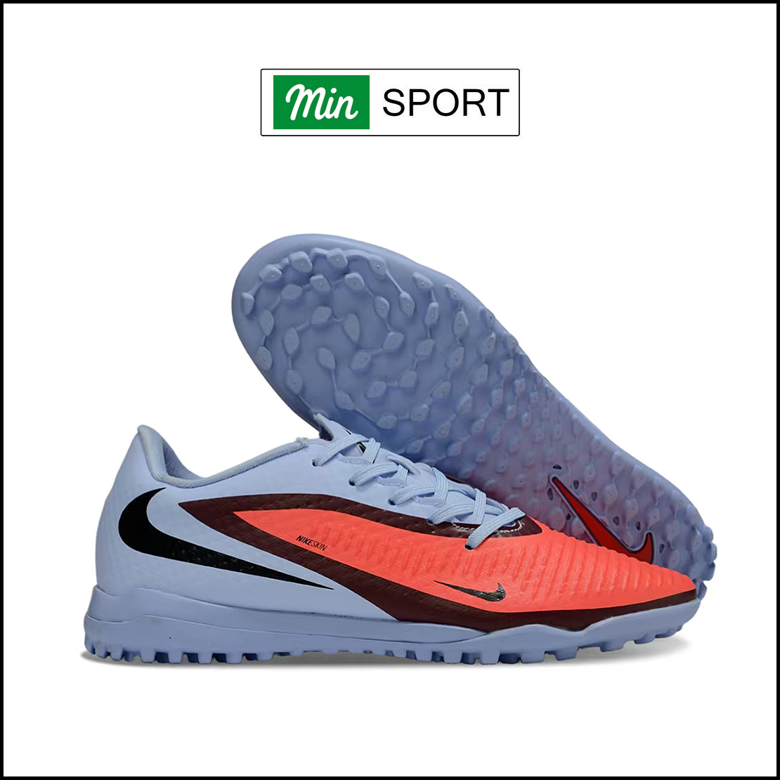 Giày Bóng Đá Nike Phantom 6 Academy Đỏ Xám Đế Đệm TF