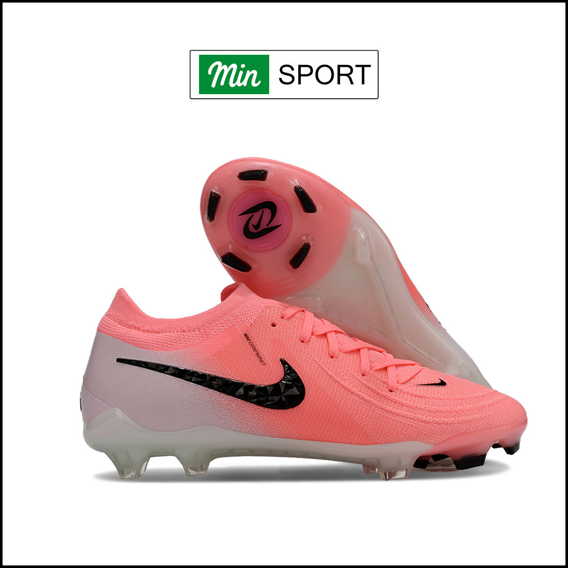 Giày Bóng Đá Nike Phantom GX2 Pro Hồng Vạch Đen Cổ Lửng FG