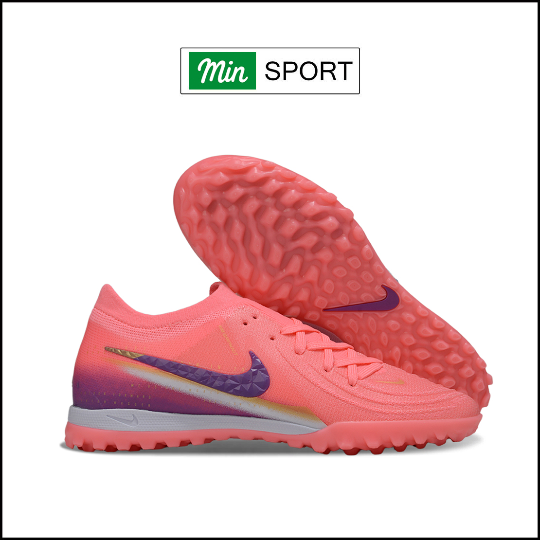 Giày Bóng Đá Nike Phantom GX2 Elite Hồng Vạch Tím Cổ Lửng TF