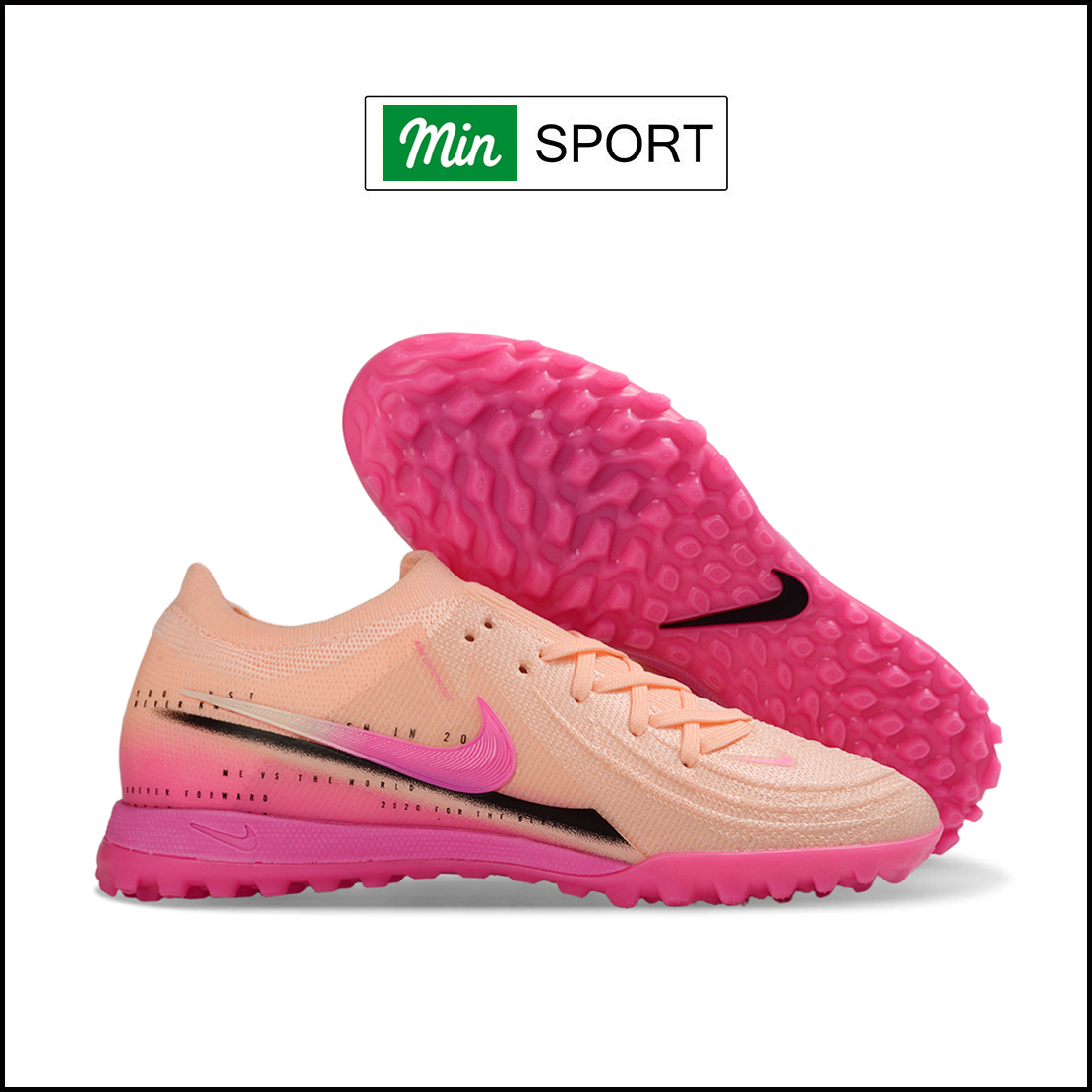 Giày Bóng Đá Nike Phantom GX2 Pro Cam Hồng Vạch Hồng Cổ Lửng TF