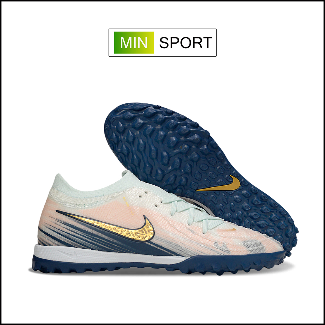 Giày Bóng Đá Nike Phantom GX2 Pro Xám Xanh Cam Loang Cổ Lửng TF