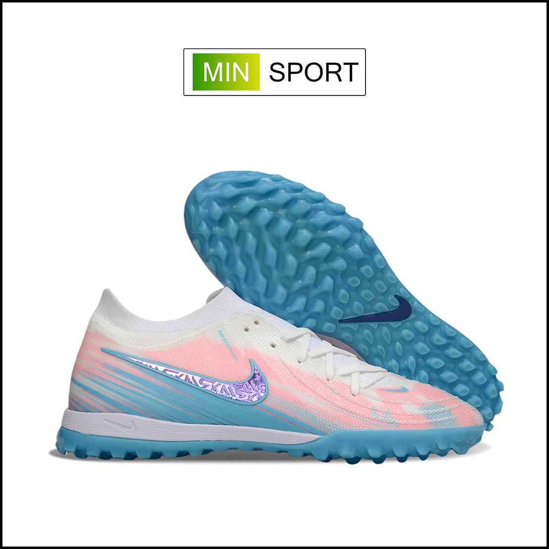Giày Bóng Đá Nike Phantom GX2 Pro Trắng Hồng Xanh Loang Cổ Lửng TF