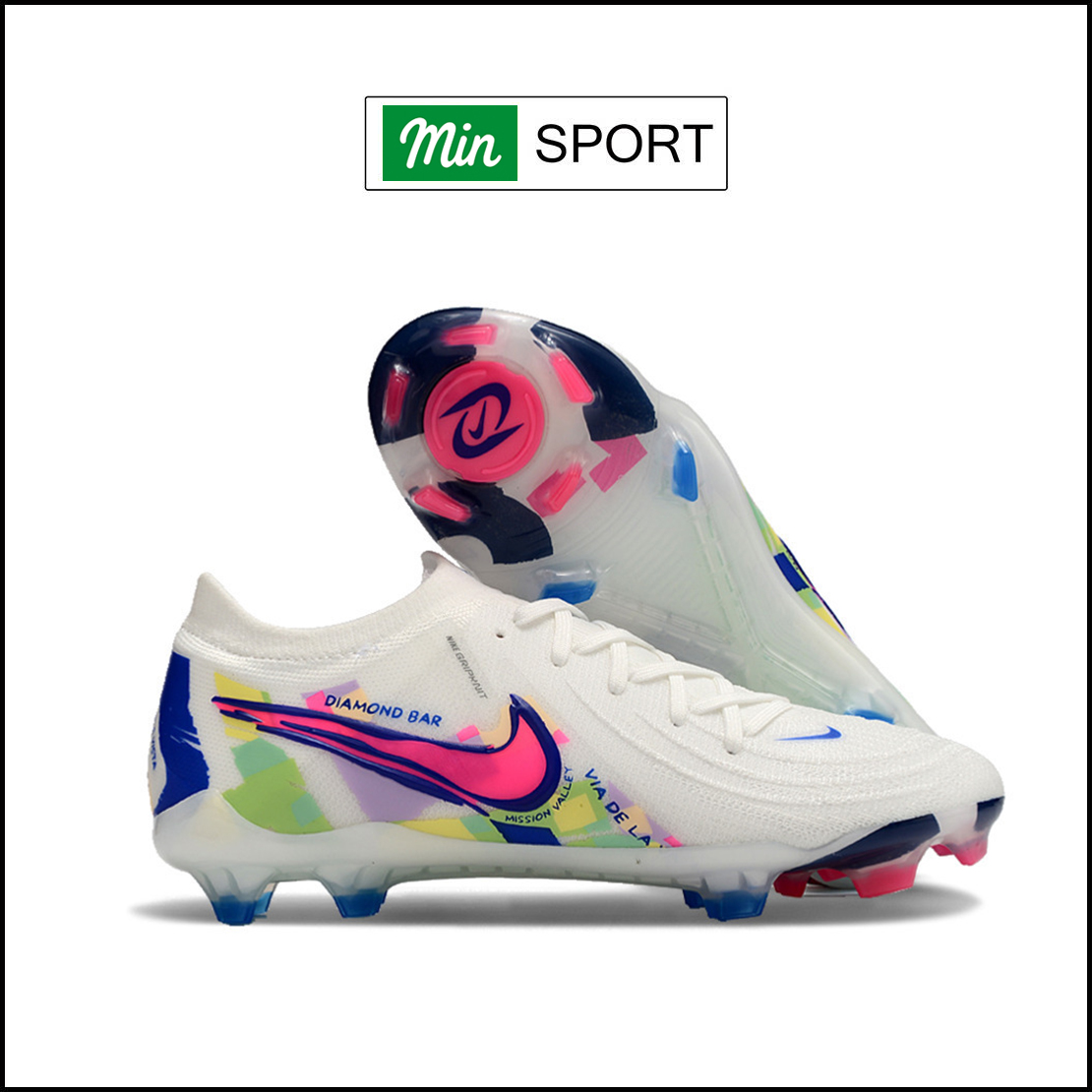 Giày Bóng Đá Nike Phantom GX2 Pro Trắng Cầu Vồng Cổ Lửng FG