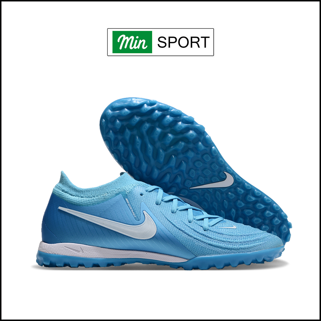 Giày Bóng Đá Nike Phantom GX2 Pro Xanh Dương Vạch Trắng Cổ Lửng TF