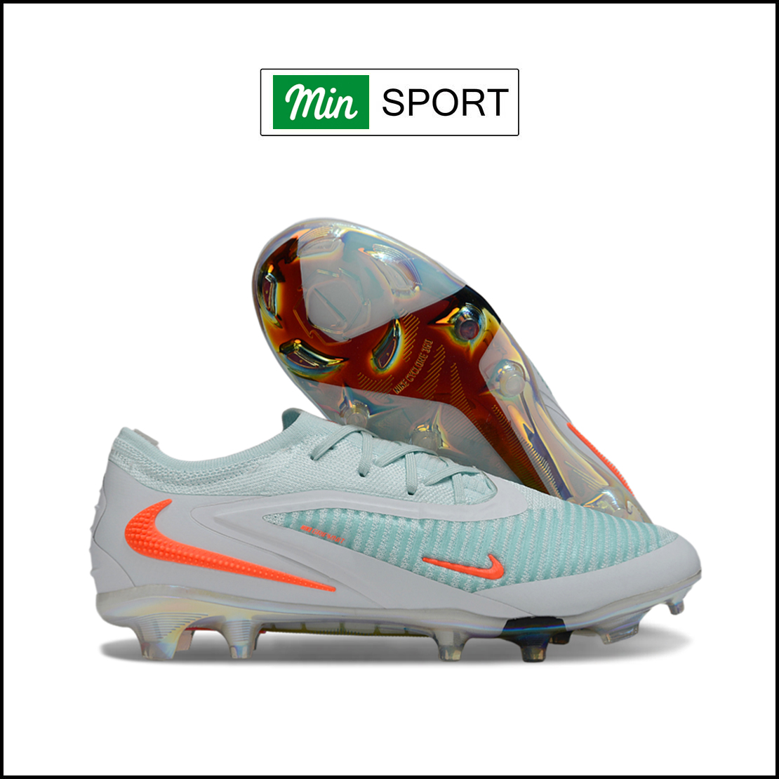 Giày Bóng Đá Nike Phantom 6 Elite Xanh Ngọc Vạch Đỏ Cổ Lửng HQ FG