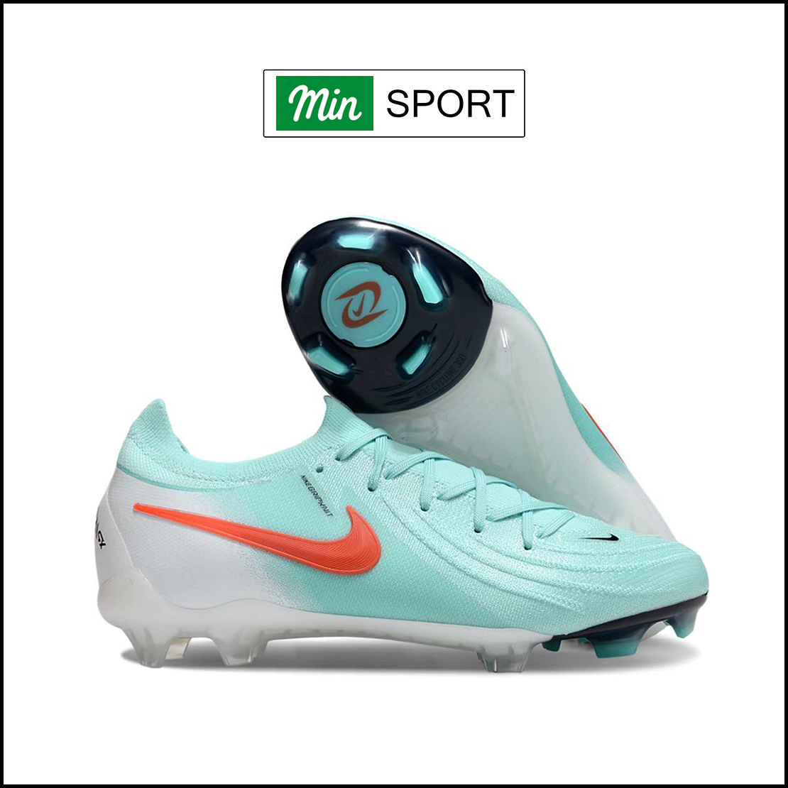 Giày Bóng Đá Nike Phantom GX2 Pro Xanh Ngọc Vạch Đỏ Cổ Lửng FG