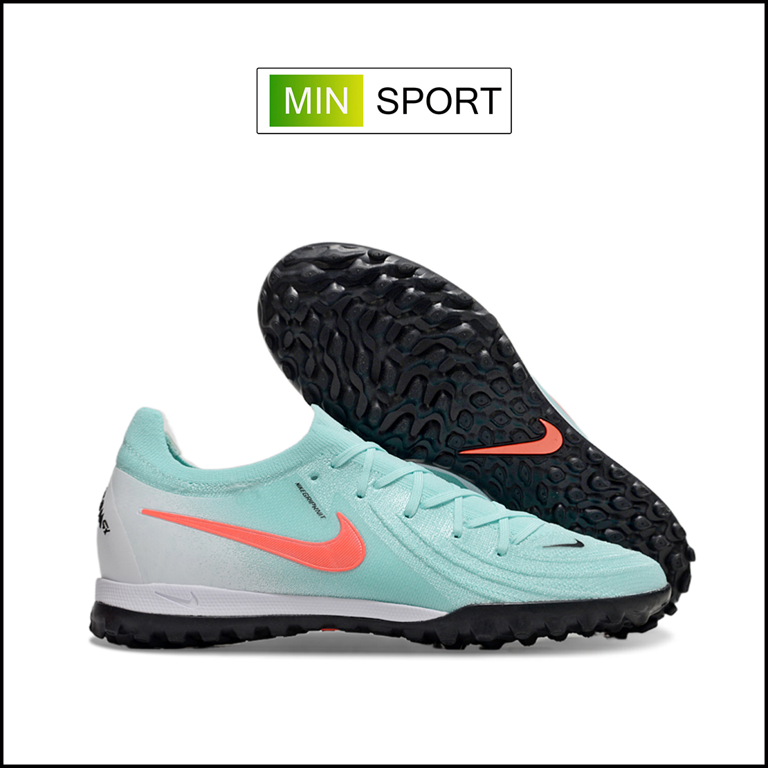 Giày Bóng Đá Trẻ Em Nike Phantom GX2 Elite Xanh Ngọc Vạch Đỏ Cổ Lửng HQ TF