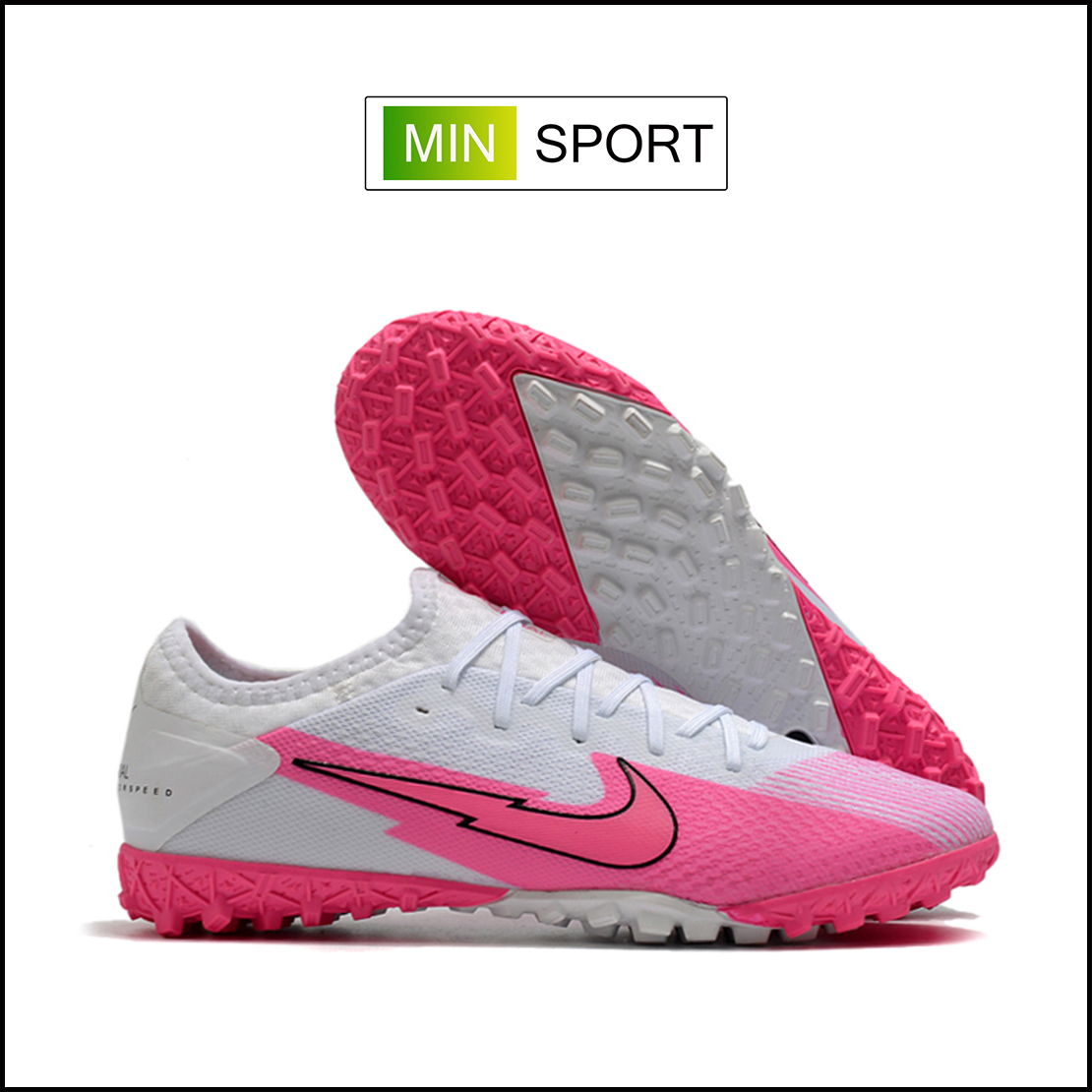 Giày Bóng Đá Nike Mercurial Vapor 13 Pro Hồng Trắng Cổ Thun TF
