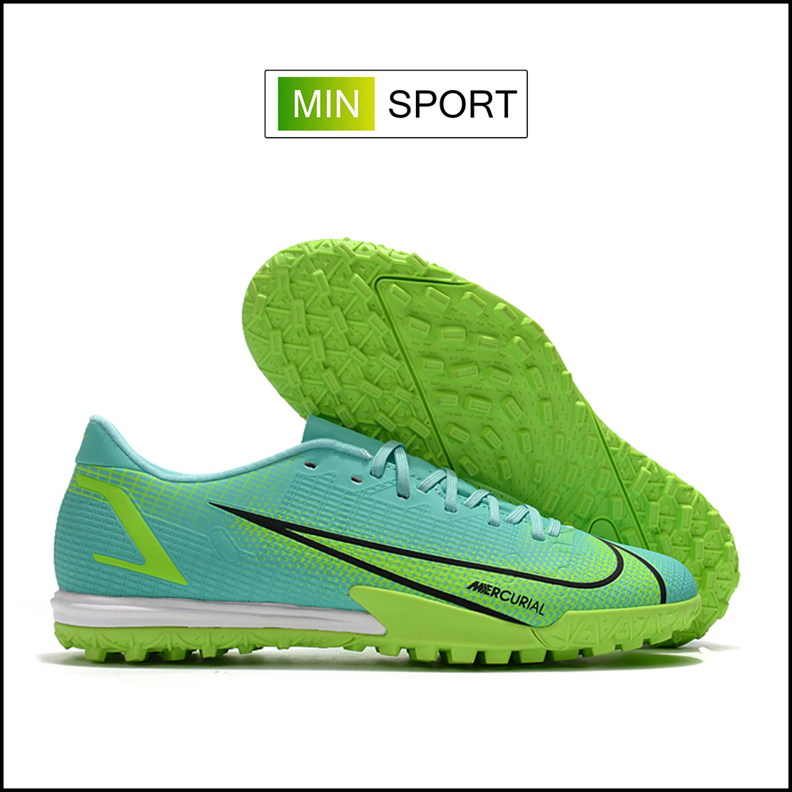 Giày Bóng Đá Nike Mercurial Vapor 14 Academy Xanh Ngọc Đế Đệm HQ TF