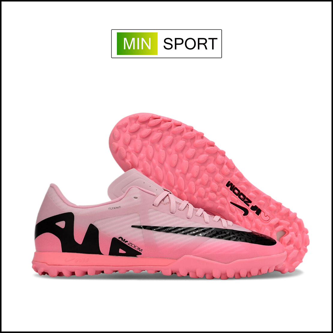 Giày Bóng Đá Nike Mercurial Vapor 15 Academy Hồng Vạch Đen Euro Đế Đệm HQ TF