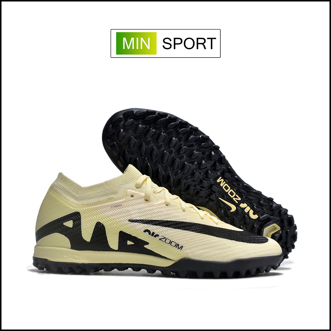 Giày Bóng Đá Nike Mercurial Vapor 15 Elite Trắng Sữa Vạch Đen Cổ Lửng TF