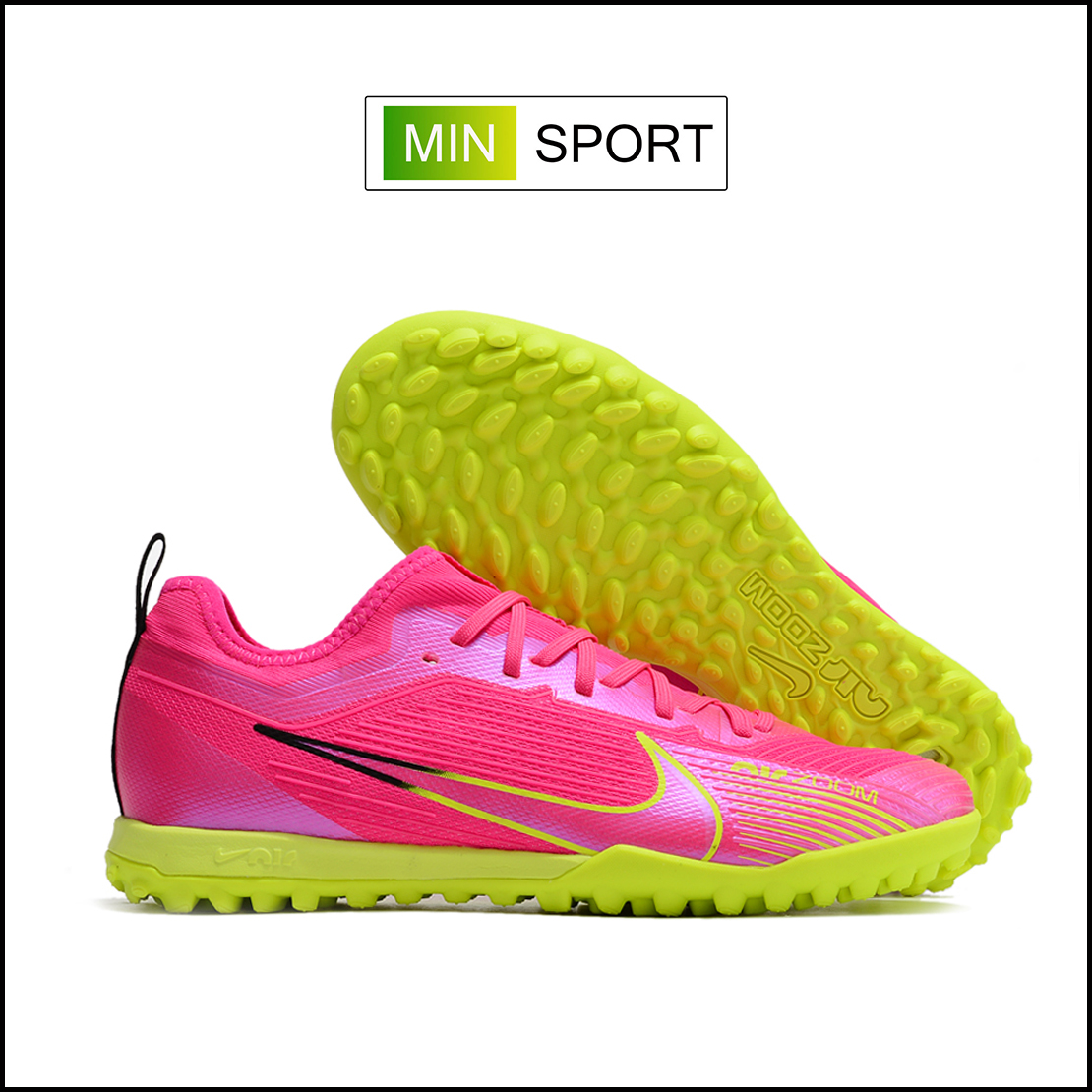 Giày Bóng Đá Nike Mercurial Vapor 15 Pro Hồng Đế Chanh Cổ Lửng HQ TF