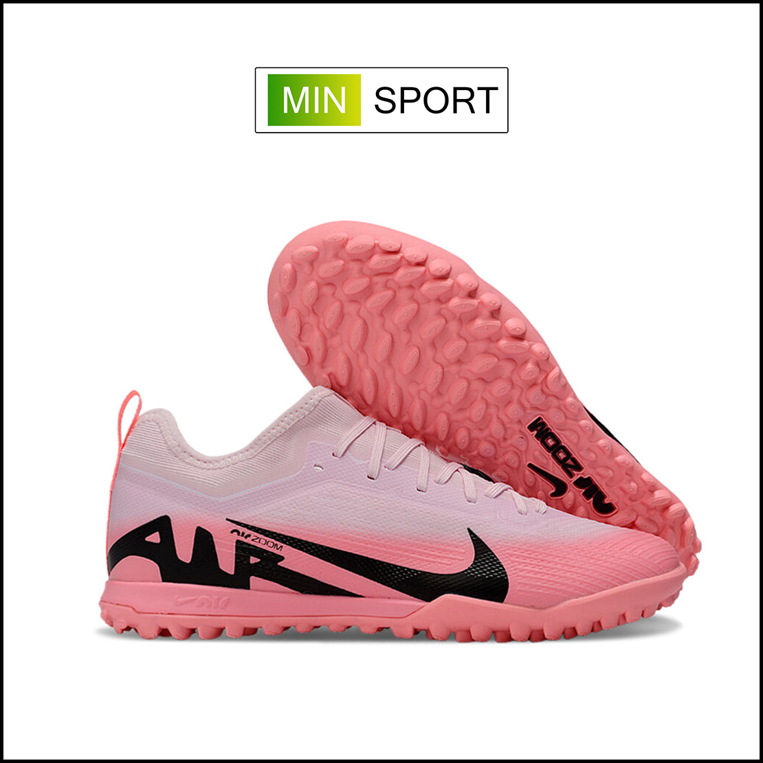 Giày Bóng Đá Nike Mercurial Vapor 15 Pro Euro 24 Hồng Vạch Đen Cổ Lửng HQ TF