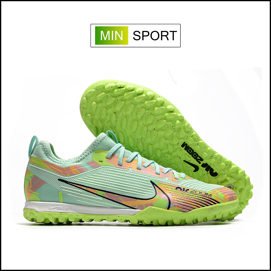 Giày Bóng Đá Nike Mercurial Vapor 15 Pro Xanh Lá Vạch Cam HQ TF