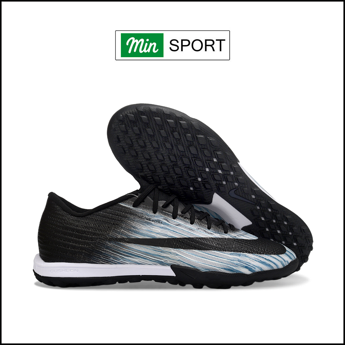 Giày Bóng Đá Nike Mercurial Superfly 11 Elite Đen Trắng Vạch Đen Cổ Lửng HQ TF