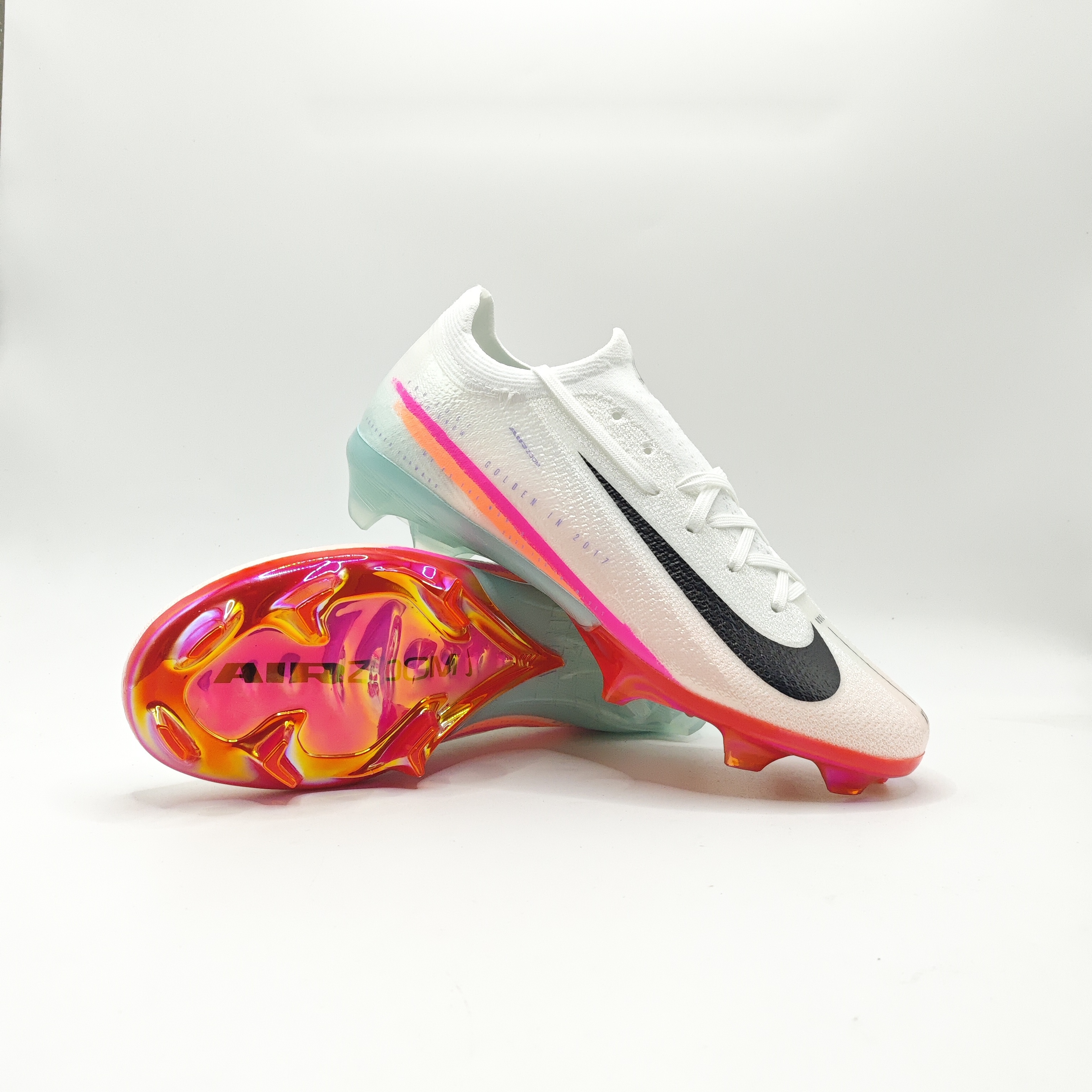 Giày Bóng Đá Nike Mercurial Vapor 16 Elite 2025 Trắng Đế Hồng Cam Cổ Lửng V2 FG