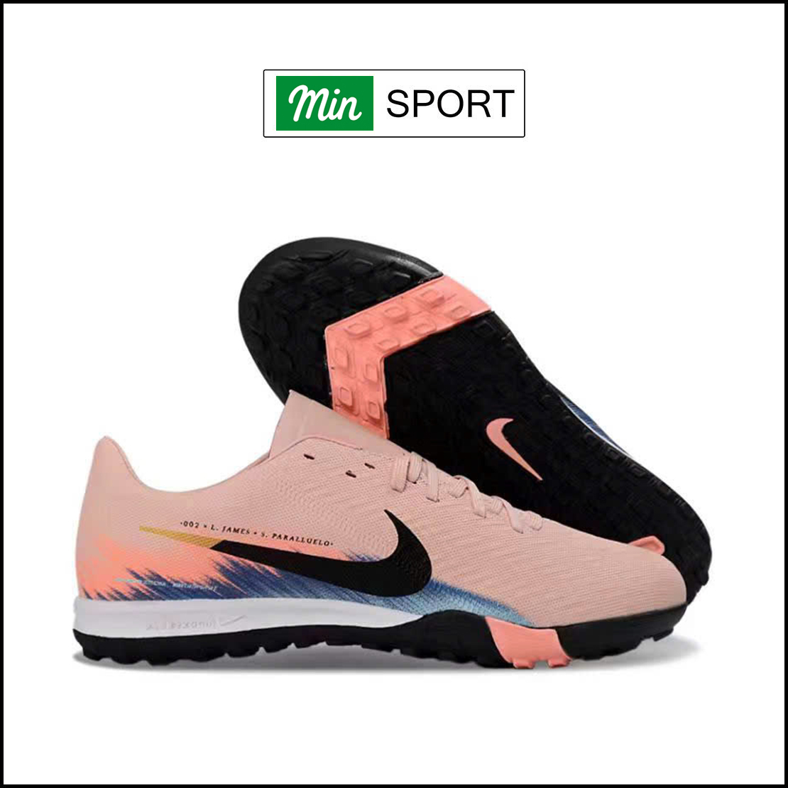 Giày Bóng Đá Nike Mercurial Vapor 16 Academy Hồng Nhạt Gót Xanh Dương V2 TF