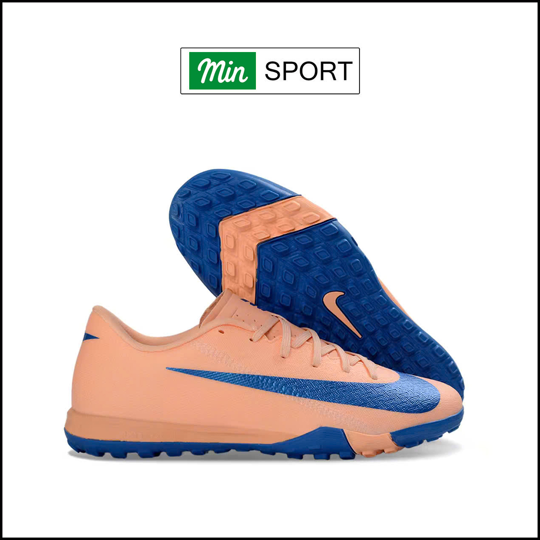 Giày Bóng Đá Nike Mercurial Vapor 16 Academy Cam Vạch Xanh TF