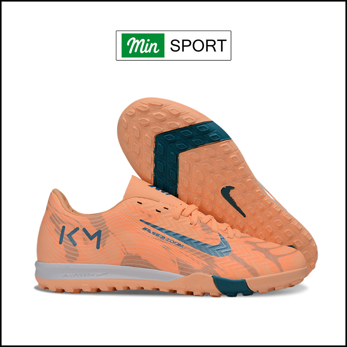 Giày Bóng Đá Nike Mercurial Vapor 16 Academy Cam Vạch Xanh V2 TF