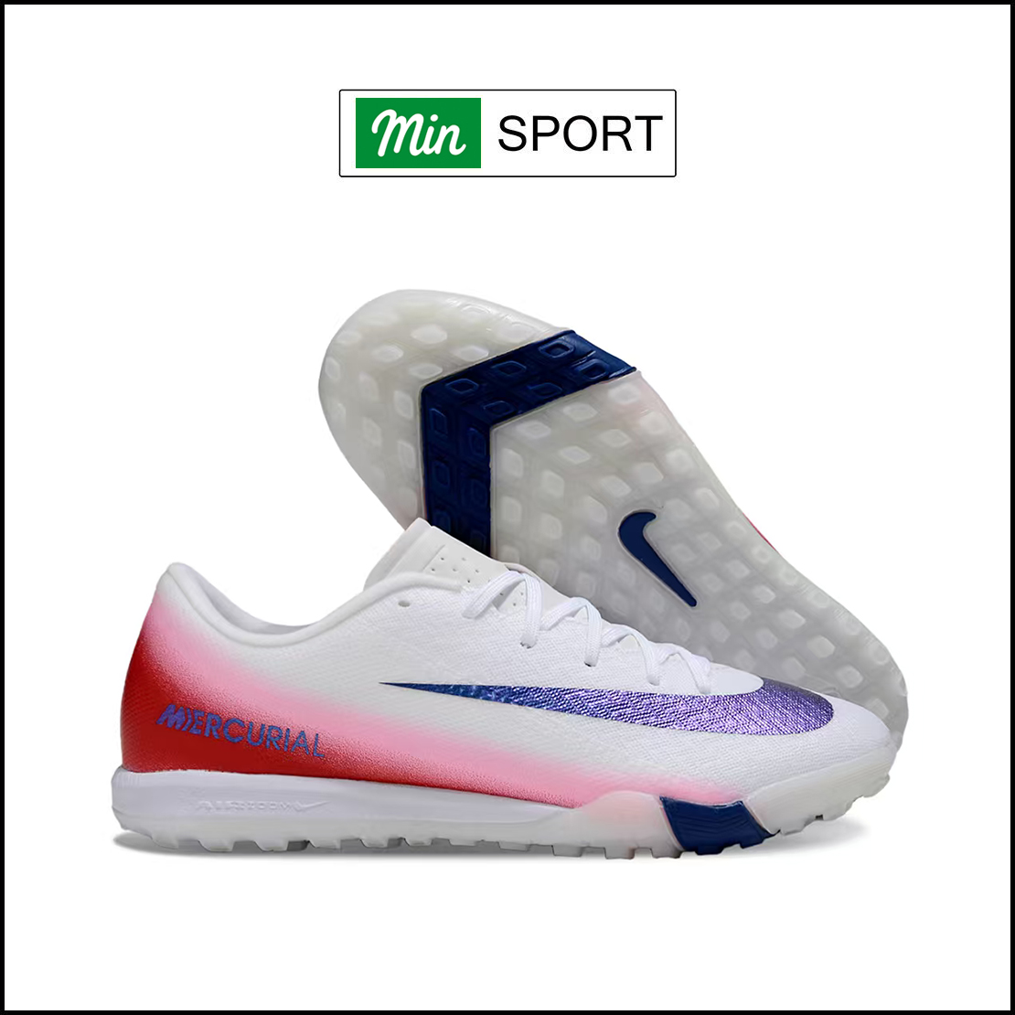 Giày Bóng Đá Nike Mercurial Vapor 16 Academy Trắng Gót Hồng Vạch Xanh TF