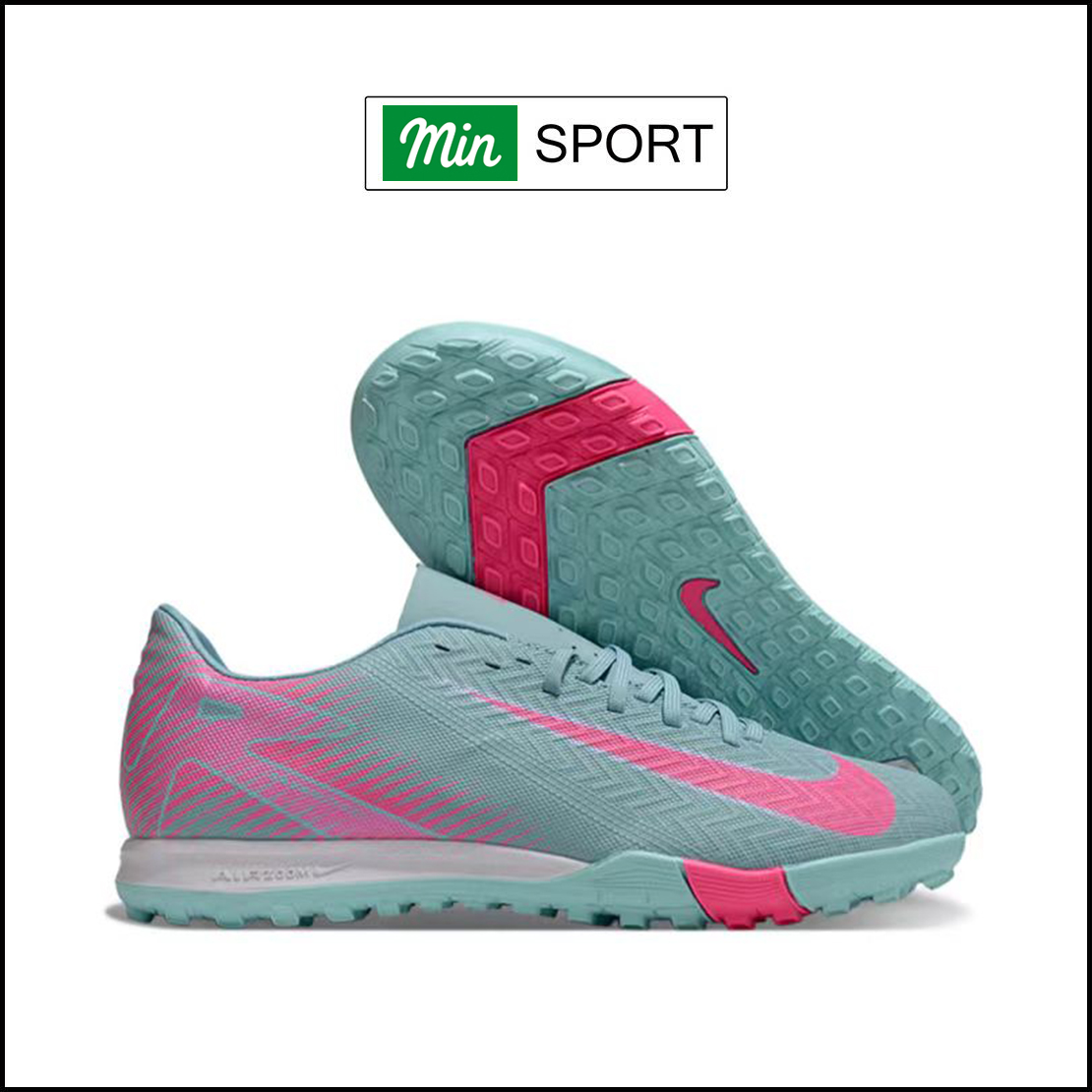 Giày Bóng Đá Nike Mercurial Vapor 16 Academy Xám Vạch Hồng Gót Da V2 TF