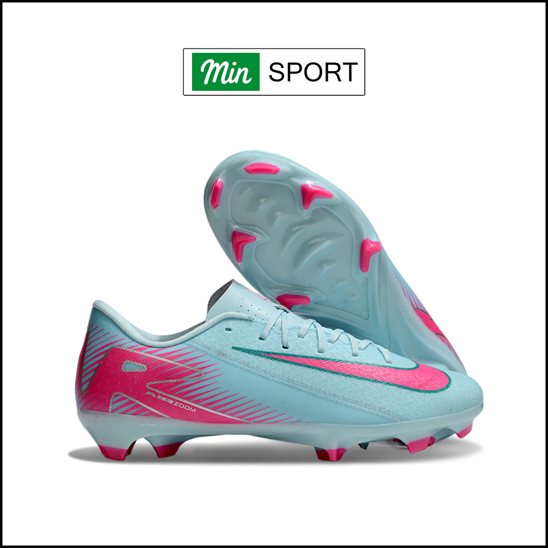 Giày Bóng Đá Nike Mercurial Vapor 16 Academy Xanh Xám Vạch Hồng FG