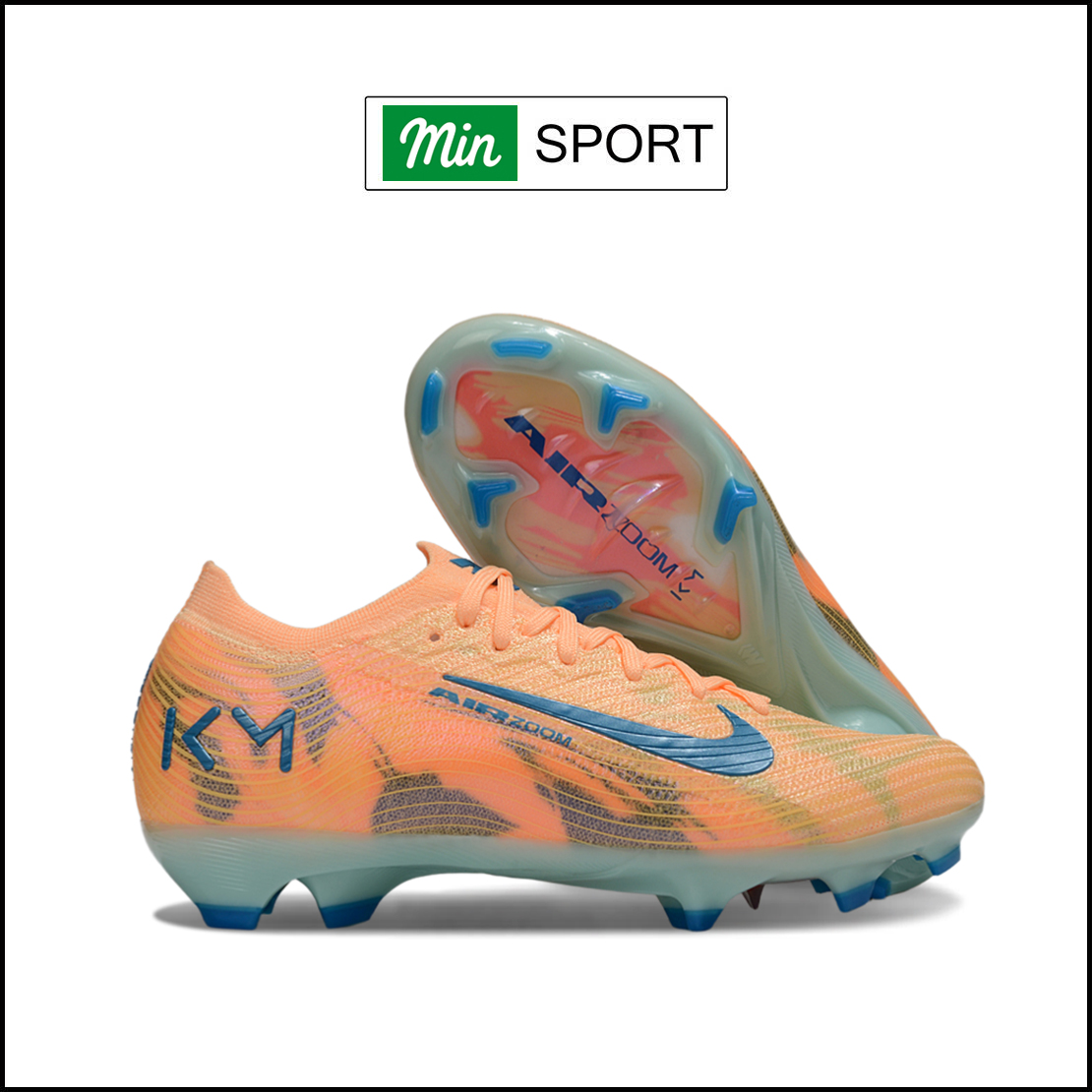 Giày Bóng Đá Nike Mercurial Vapor 16 Elite Mbappe Cam Xanh Navy Cổ Lửng FG