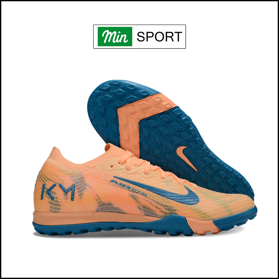 Giày Bóng Đá Nike Mercurial Vapor 16 Elite Mbappe Cam Xanh Navy Cổ Lửng TF