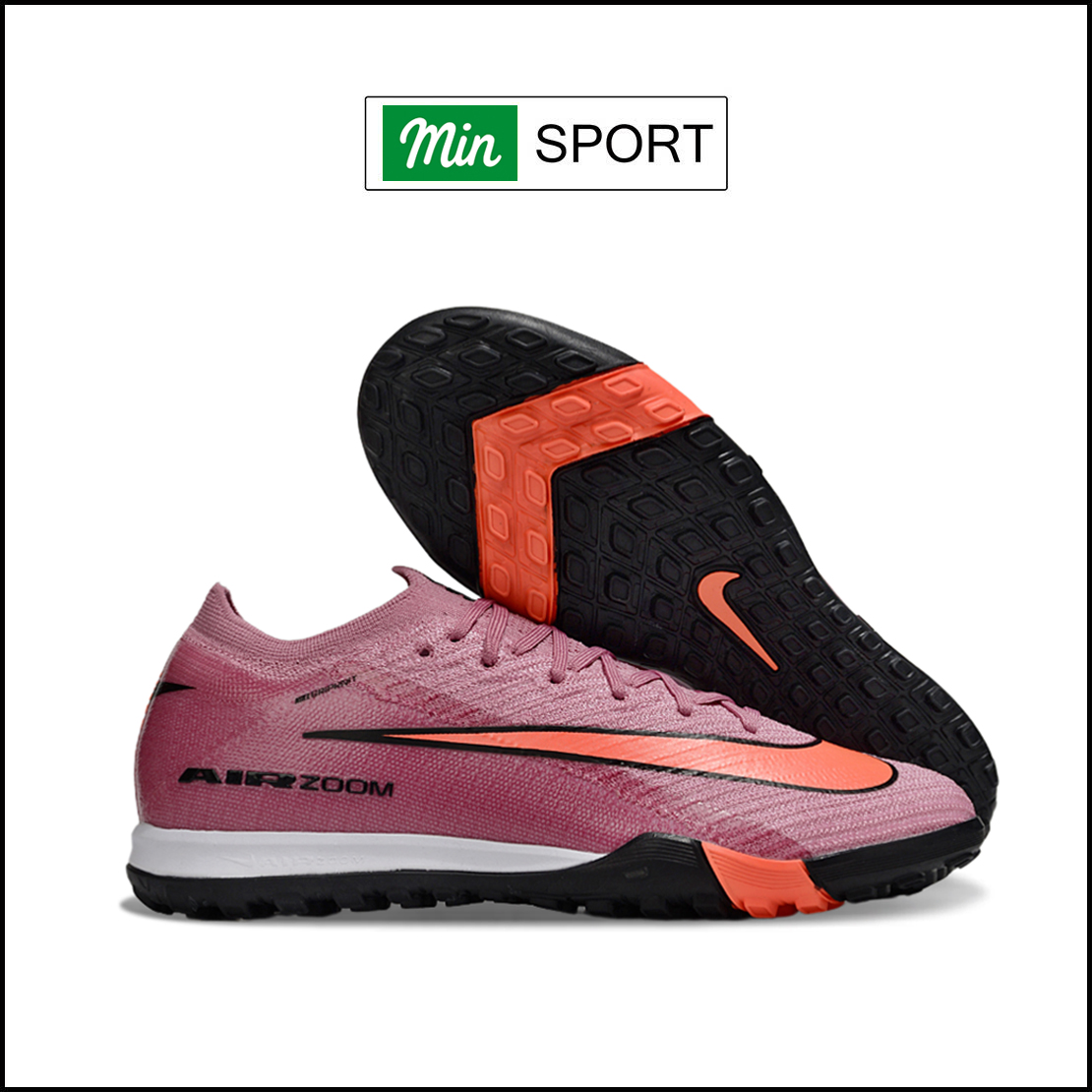 Giày Bóng Đá Trẻ Em Nike Vapor 16 Elite 2025 Hồng Tím Vạch Cam Cổ Lửng TF