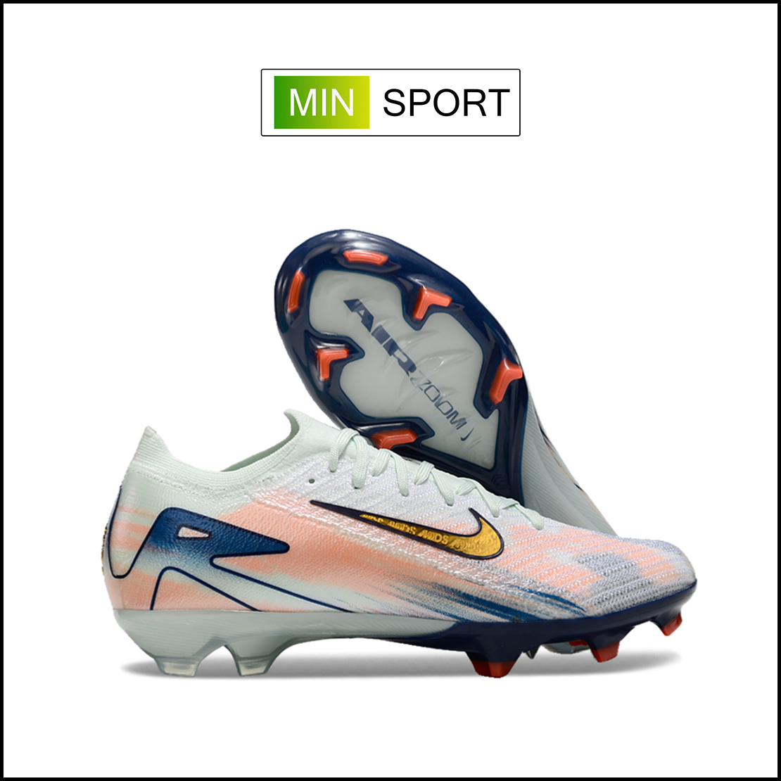 Giày Bóng Đá Nike Mercurial Vapor 16 Elite Trắng Xanh Loang Cổ Lửng FG