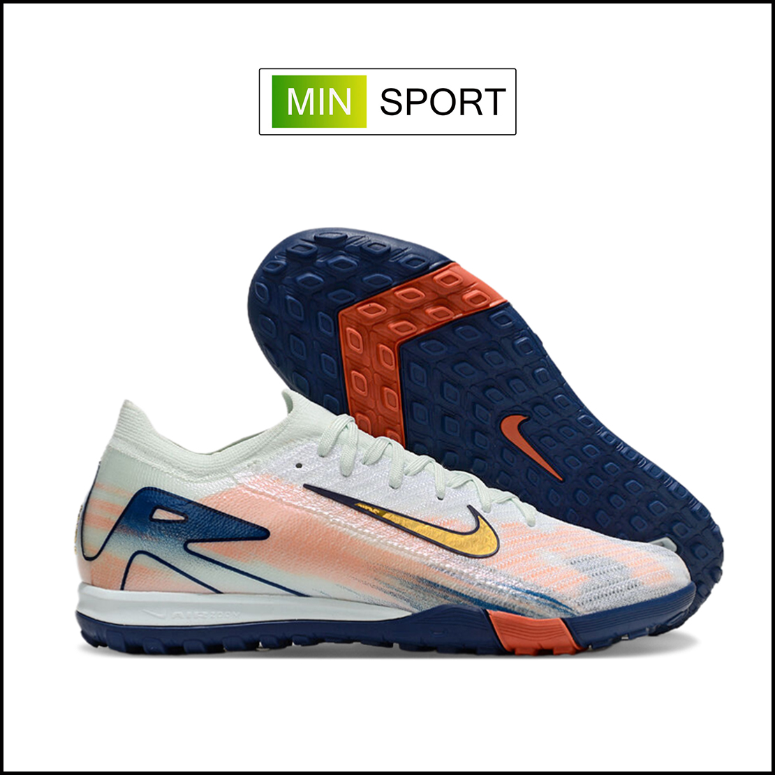 Giày Bóng Đá Nike Mercurial Vapor 16 Elite Trắng Hồng Xanh Loang Cổ Lửng HQ TF