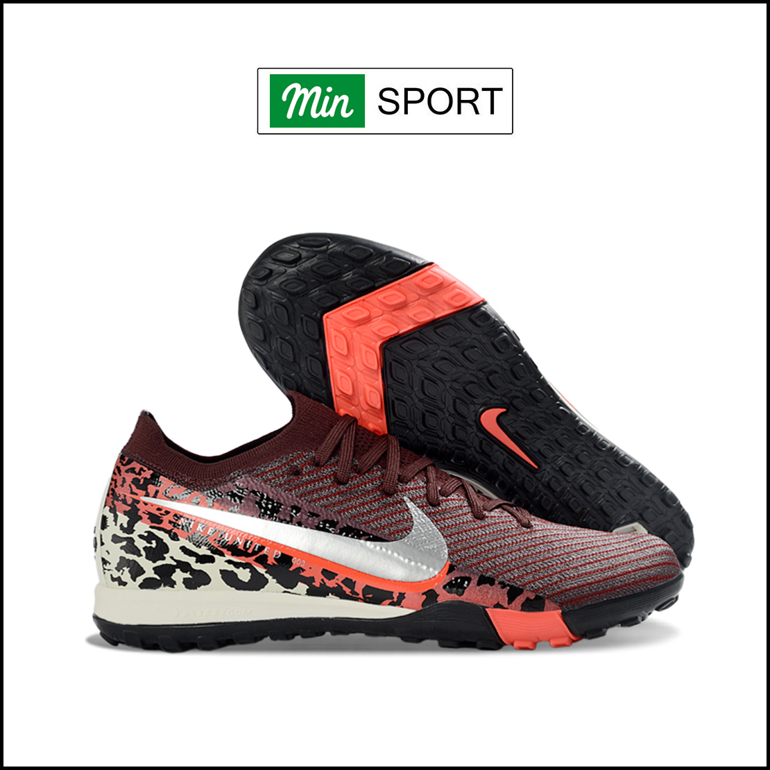 Giày Bóng Đá Nike Mercurial Vapor 16 Elite Nâu Vạch Trắng Gót Báo Cổ Lửng HQ TF