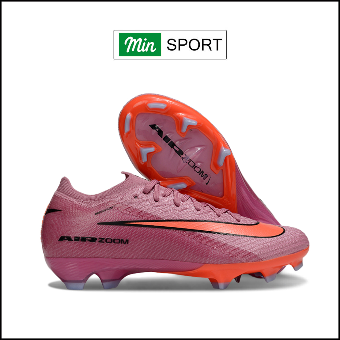 Giày Bóng Đá Nike Vapor 16 Elite Hồng Tím Vạch Cam Cổ Lửng FG