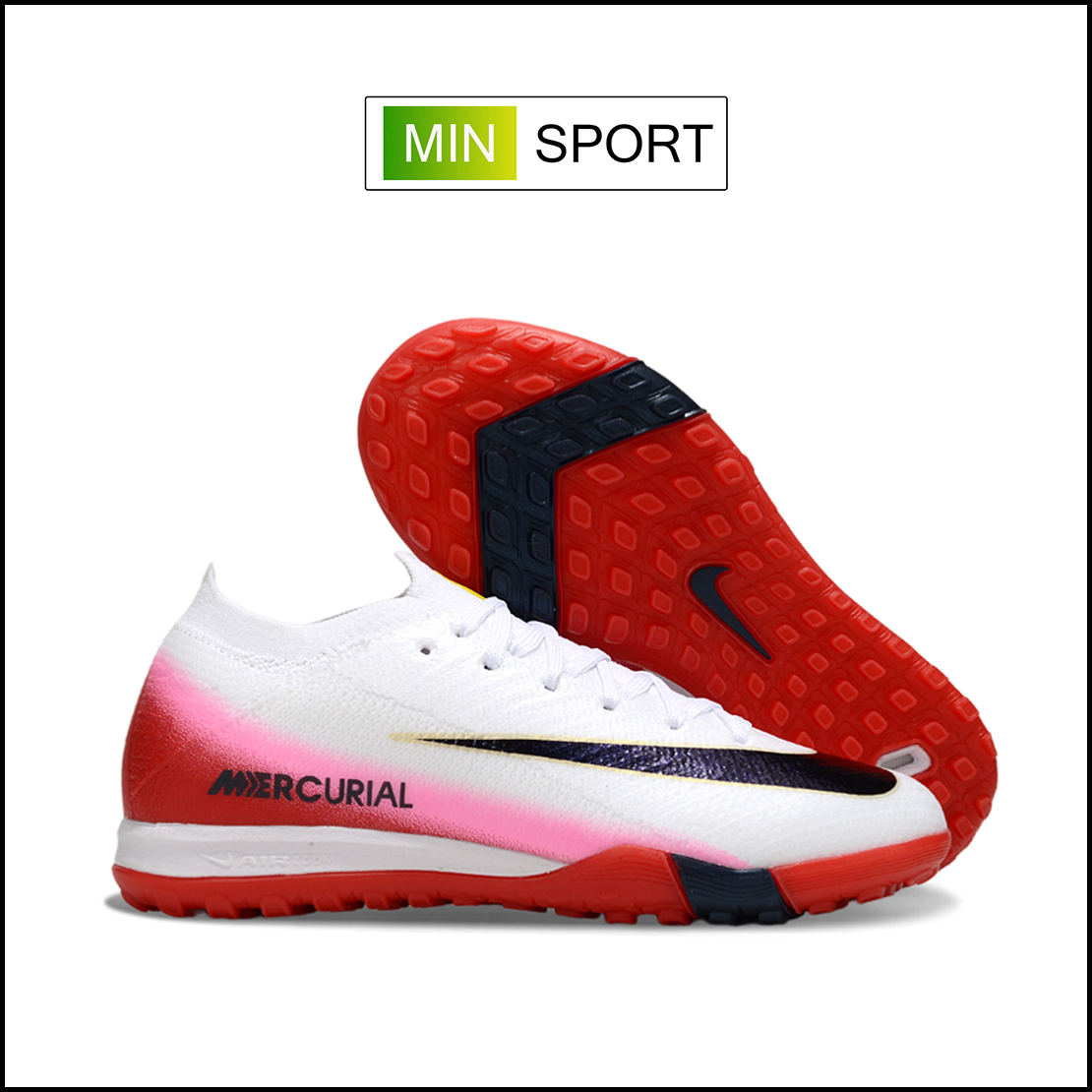 Giày Bóng Đá Nike Vapor 16 Elite Trắng Đỏ Cổ Lửng HQ TF