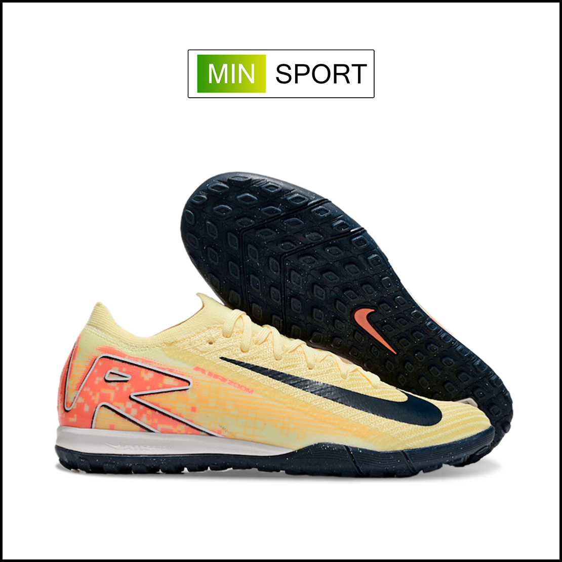 Giày Bóng Đá Nike Mercurial Vapor 16 Elite Mbappe Vàng Cam Cổ Lửng HQ TF